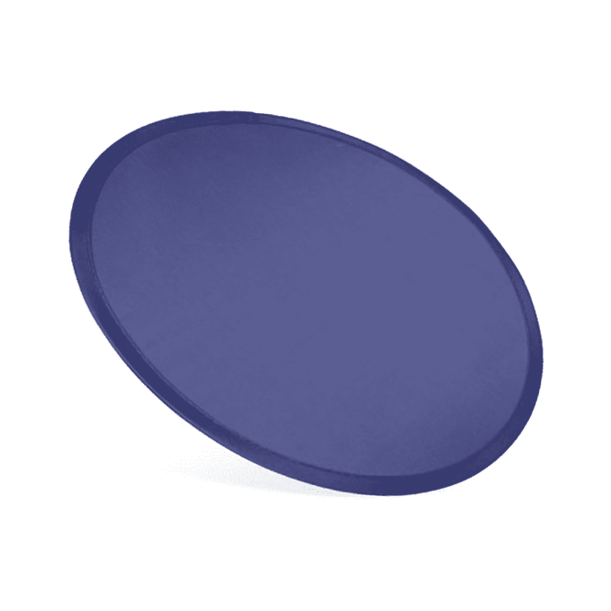 A purple nylon foldable flyer with a rounded design, suitable for throwing and recreational activities.
