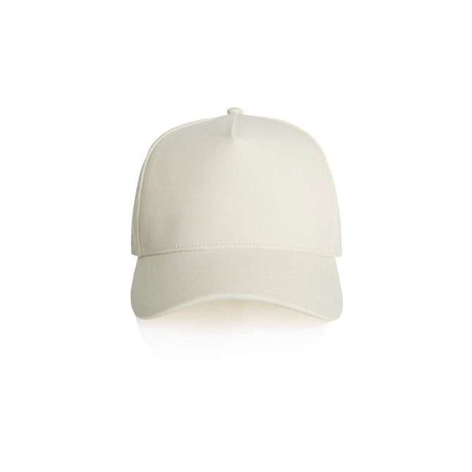 A white perforated cap with a curved peak and a structured fit. The cap features a branding logo.
