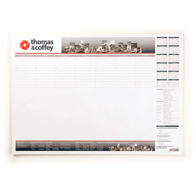 A3 note pad featuring a white background with a logo, structured layout, and grey design elements. It has 50 leaves.