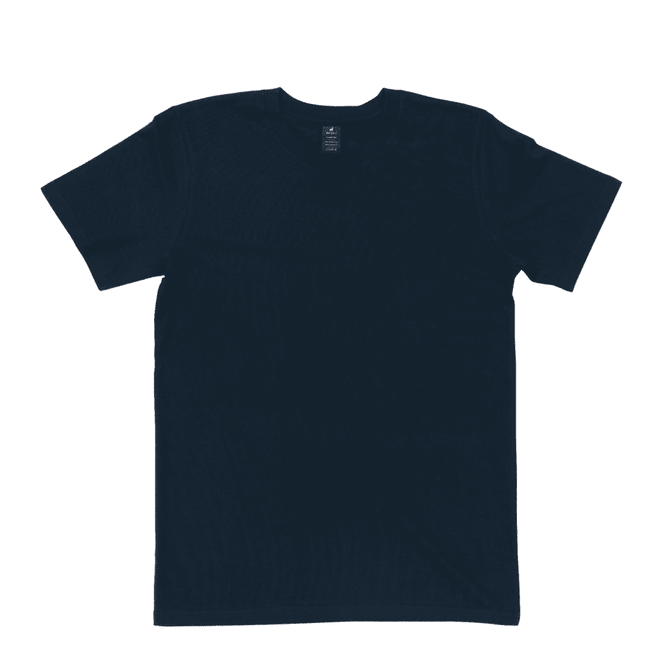 A navy blue Classic Tee with short sleeves, featuring a tag label inside the neckline.