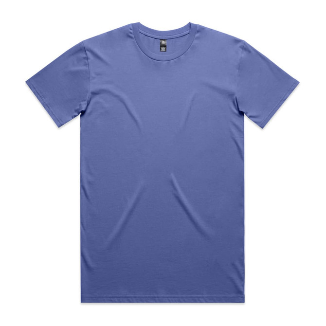 A blue Staple Tee t-shirt, featuring a crew neck and short sleeves, with a brand logo on the label.
