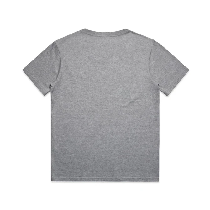 A grey children's t-shirt with a simple design and short sleeves, featuring a logo.