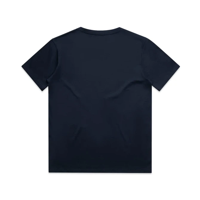 A navy blue kids' T-shirt with a plain back design, featuring a small logo.