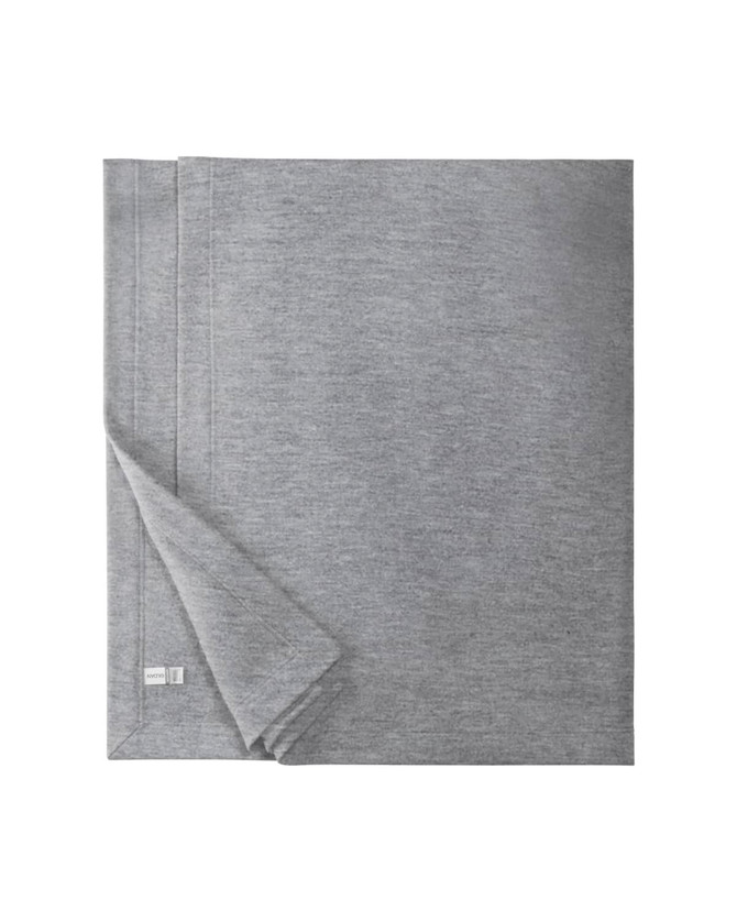 A grey Gildan Heavy Blend Stadium Blanket, featuring a folded corner. It has a simple design and includes branding.