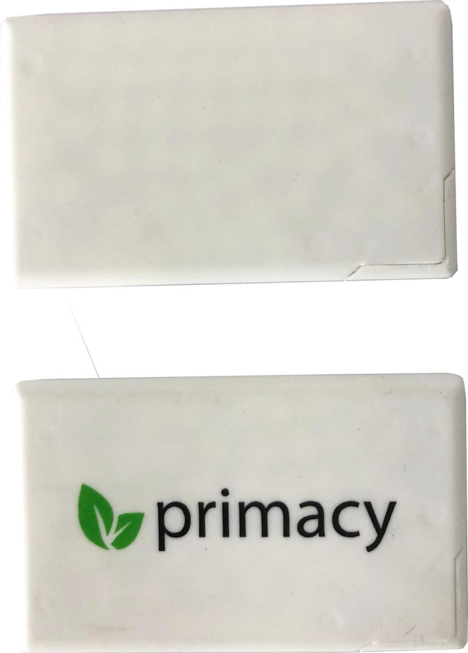 A mint card in white featuring a branding logo, designed for promotional use in the confectionery category.