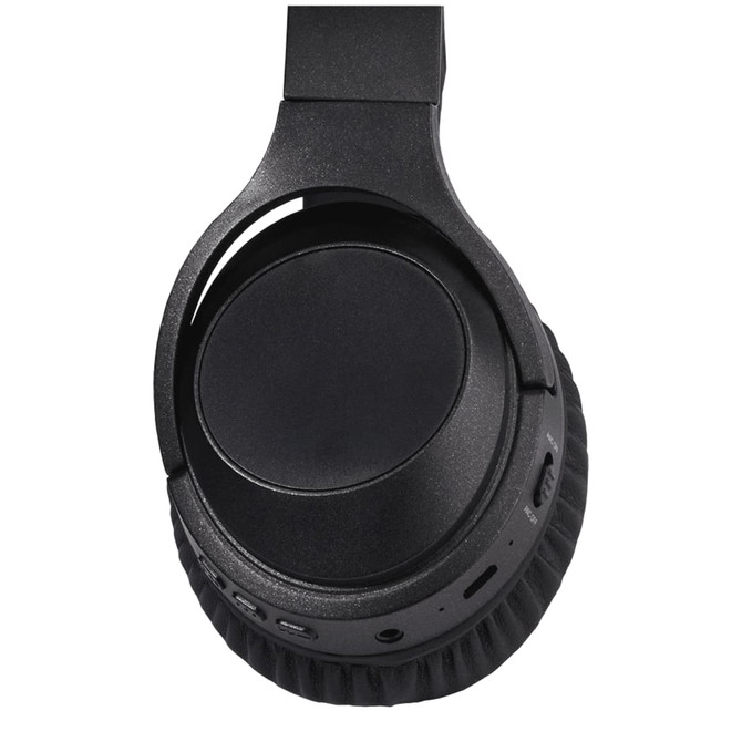A black pair of Anton ANC headphones with a sleek design and a visible logo on the ear cup.