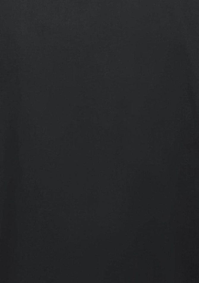 A black short sleeve shirt with a simple design and a logo on it.