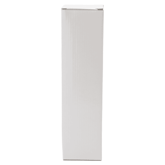 A white, unmarked box, tall and rectangular in shape, with a smooth surface and no visible logos or branding.