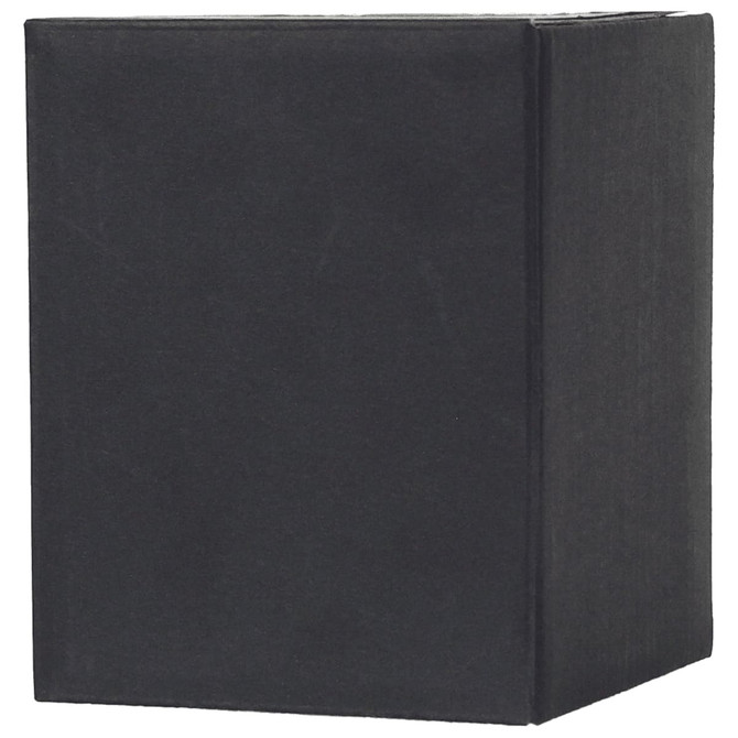 A black, plain gift box with a smooth surface, featuring a rectangular shape and no visible branding.