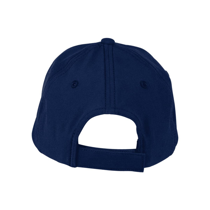 A navy blue Falcon Flex Cap featuring a curved brim and an adjustable strap at the back.