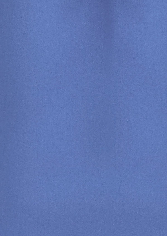 A plain short sleeve shirt in a deep blue shade, featuring a subtle texture and a logo.