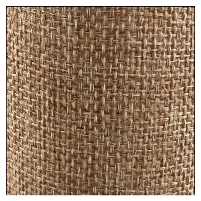 A drink bottle with a textured natural fibre exterior in shades of brown. The bottle features a logo.