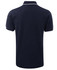 A navy polo shirt with white trim, featuring a collar and short sleeves. Includes a logo on the garment.