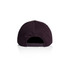 A black cap featuring a back closure and a branding logo. The design is simple and streamlined.