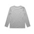 A grey long-sleeve T-shirt with a plain back, featuring a logo on the back.