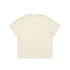 A cream-coloured, short-sleeved tee with a plain back, featuring a logo on the upper back.