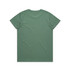 A green unisex T-shirt with a simple design and a logo on the back.