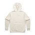 A cream-coloured hoodie featuring a hood and long sleeves, with a smooth back design and a branding logo.