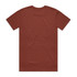 A brown T-shirt with a standard crew neck and short sleeves. The back of the shirt is plain.
