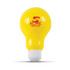 A stress-relief toy shaped like a yellow light bulb, featuring the logo "ACME SERVICE" in red.