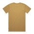 A plain, faded khaki t-shirt featuring a regular fit and short sleeves. Includes a logo on the back.