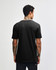 A black unisex Henley T-shirt from American Apparel, featuring a simple design and a logo on the back.