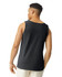 A black adult tank top, featuring a back view. The fabric appears soft, with a simple design and a logo.