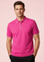 A pink short sleeve polo shirt with contrasting trim and a logo. Suitable for casual or smart-casual wear.