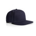 A navy blue cap with a structured design and a curved brim, featuring a logo on the front.