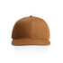 A brown stock canvas cap with a structured crown and a curved brim, featuring a logo on the front.