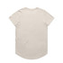 A beige T-shirt with a curved hem and short sleeves. The back is plain with no visible branding.