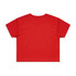 A red crop tee with a relaxed fit and short sleeves. The back view shows a plain design with no visible branding.