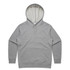 A grey hoodie featuring a spacious front pocket and a drawstring hood. It also has an inner lining.