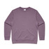 A purple crew jumper with a round neckline and long sleeves. It features a minimalist design and has a logo.