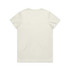 A light-coloured T-shirt featuring a plain back and a small branding logo. 