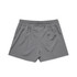 Grey sports shorts featuring an elastic waistband and a small pocket at the back. Includes branding on the waistband.