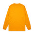 A long-sleeve T-shirt in bright yellow with a plain back and fitted sleeves. It features a logo on the front.
