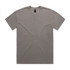 A faded grey t-shirt with a classic crew neck and short sleeves, featuring a logo.