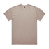 A heavy faded tee in a muted beige colour, featuring a relaxed fit and a simple design. It has a logo.