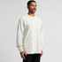 A long-sleeve tee in a faded off-white colour, featuring a relaxed fit and a branding logo.