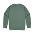 A green jumper with a classic crew neckline and long sleeves, featuring a plain design on the back.