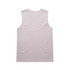 A pale pink sleeveless tank top with a simple design and a logo on the back.