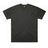 A black oversized tee with short sleeves and a simple design, featuring a logo on the label.