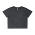A heavy crop tee in stone wash black with a simple design, featuring a logo on the label.