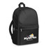 A black bullet backpack featuring a front zip pocket and the logo for "Mybooks online bookstore" printed on the front.