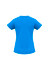 A blue women's short sleeve tee featuring a regular fit and a simple back design.