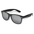 Malibu Premium Sunglasses featuring a sleek black frame and mirror lenses, ideal for leisure and outdoor activities.