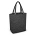 A gray felt tote bag with dual handles, featuring a simple, modern design.