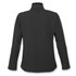 A softshell jacket in black, featuring a high collar and long sleeves, with a subtle textured finish.