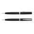 A Pierre Cardin Calais pen set features two elegant metal pens in sleek black with silver accents.